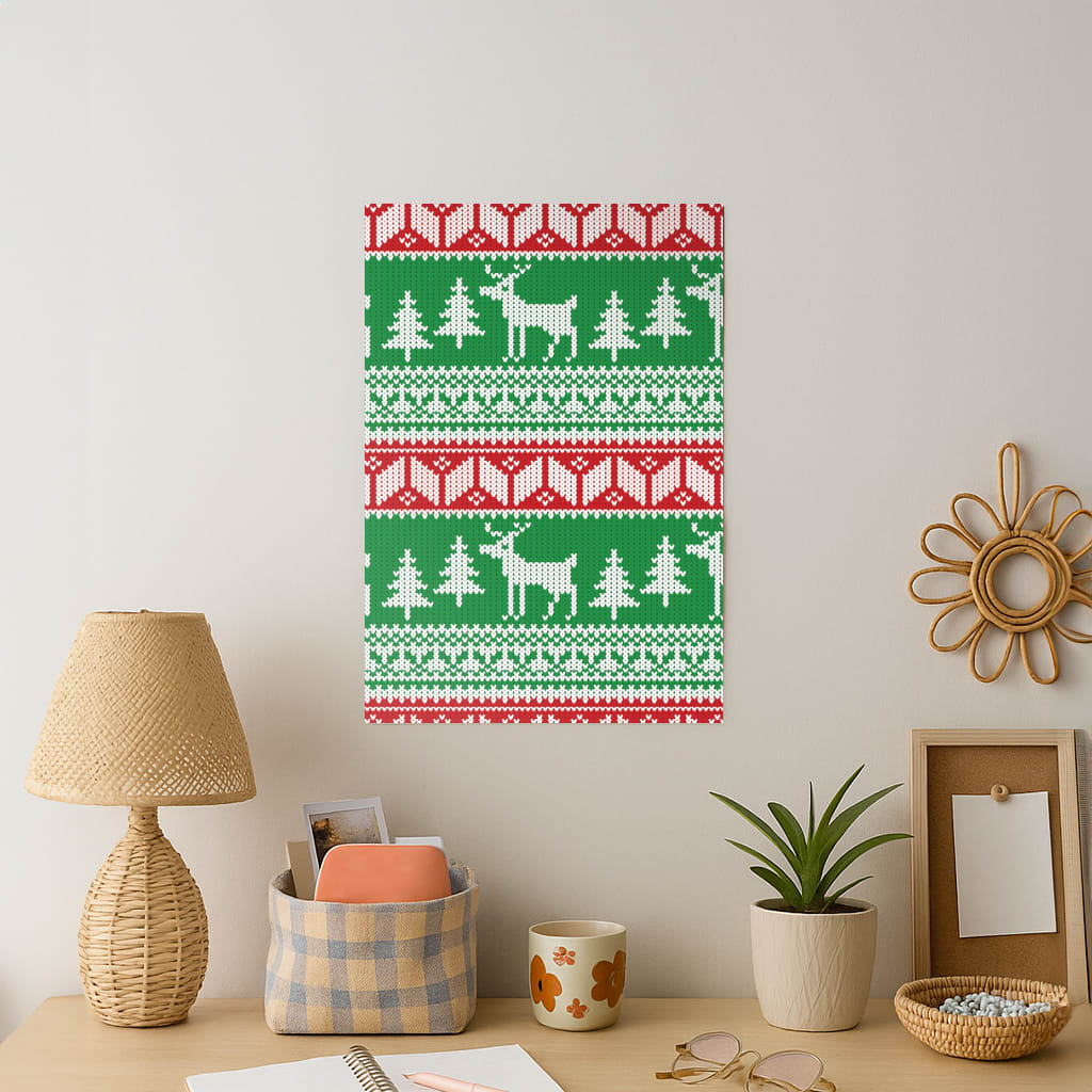 Christmas Jumper Pattern Christmas Art Print