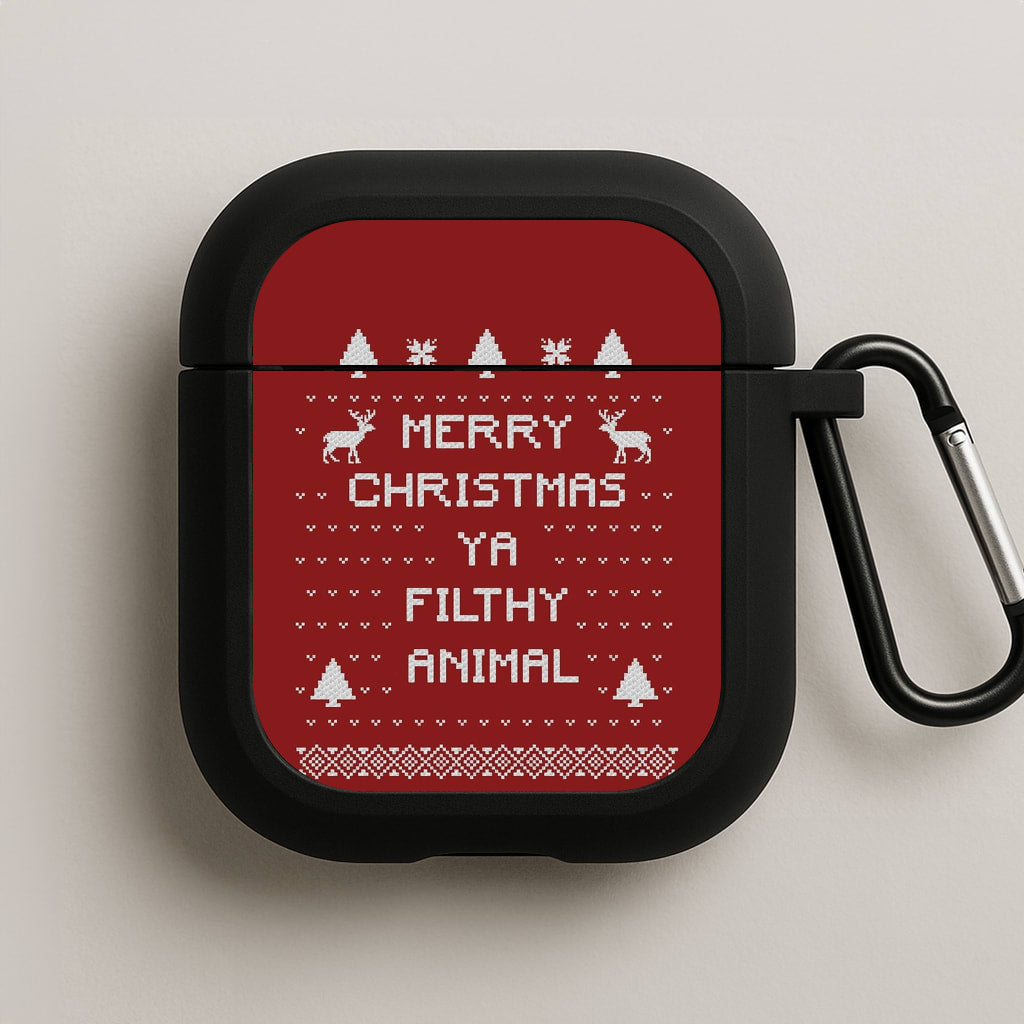 Merry Christmas Ya Filthy Animal AirPods Case