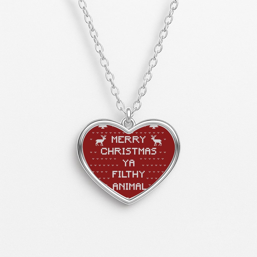 Merry Christmas Ya Filthy Animal Heart Necklace