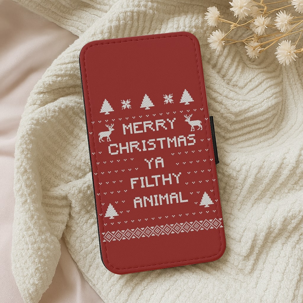 Merry Christmas Ya Filthy Animal Wallet Phone Case