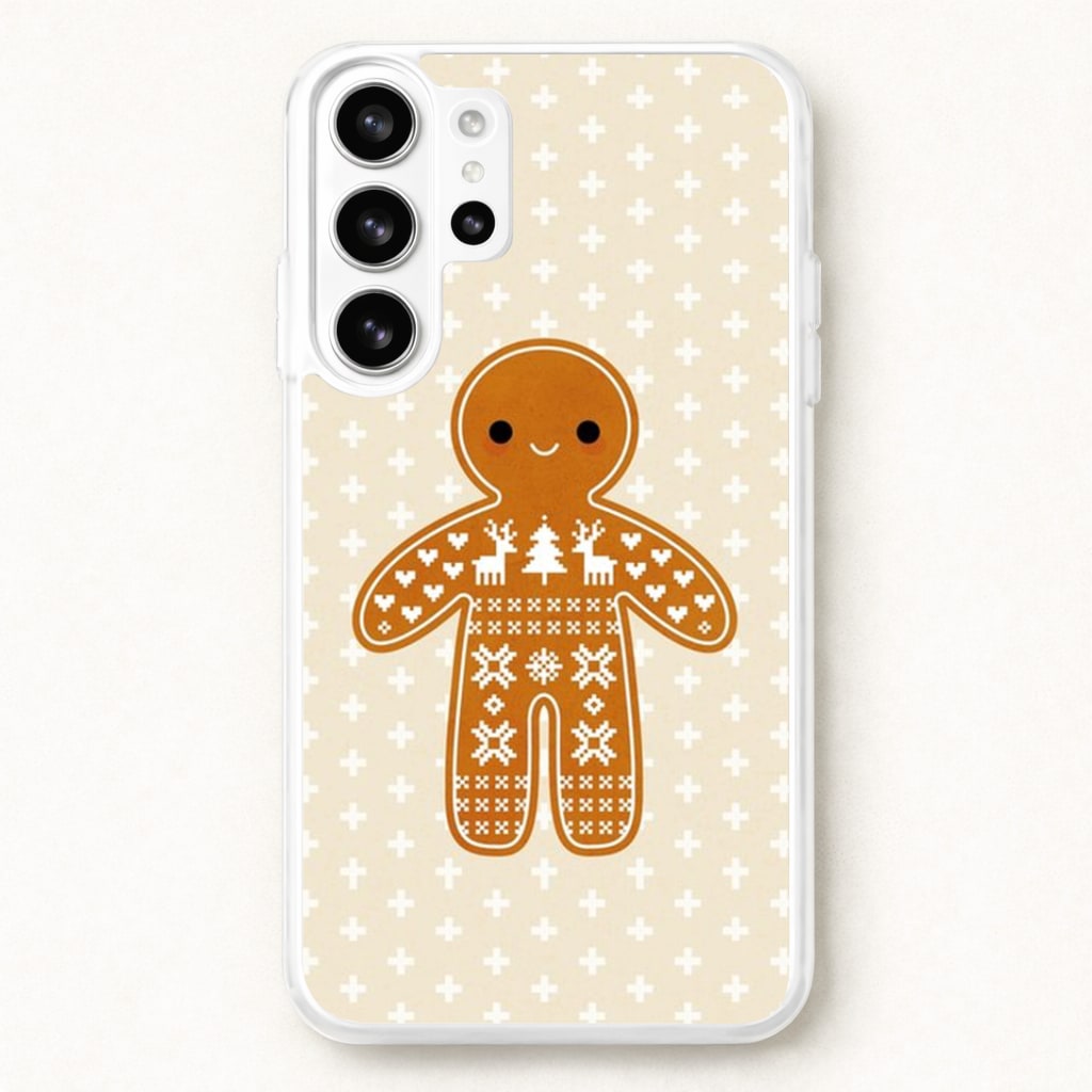 Christmas Jumper Pattern Gingerbread Man Phone Case for Galaxy S26 Ultra