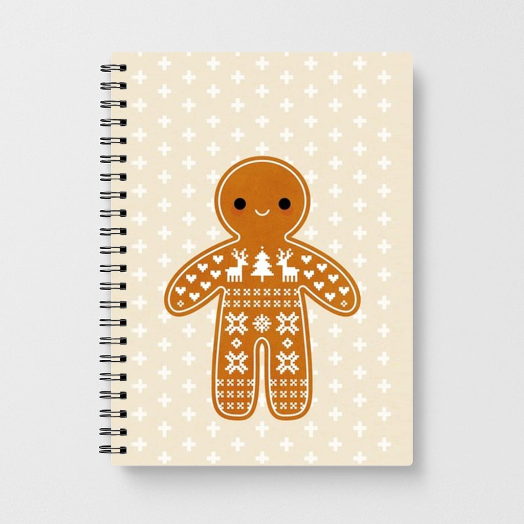 Christmas Jumper Pattern Gingerbread Man Notebook - Fun Cases