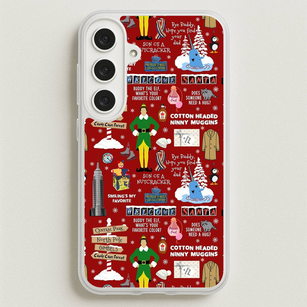Red Elf Pattern Phone Case for Galaxy S25FE