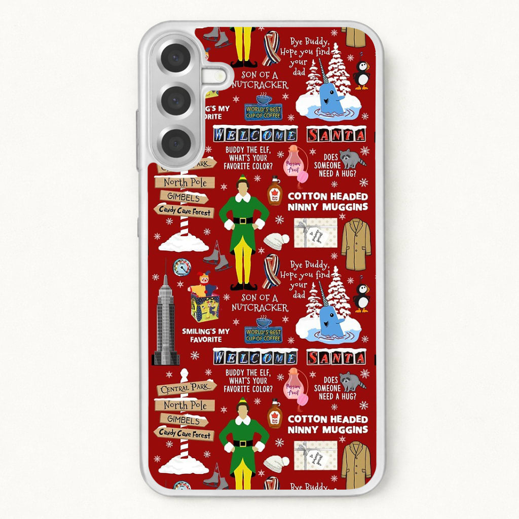 Red Elf Pattern Phone Case for Galaxy A57