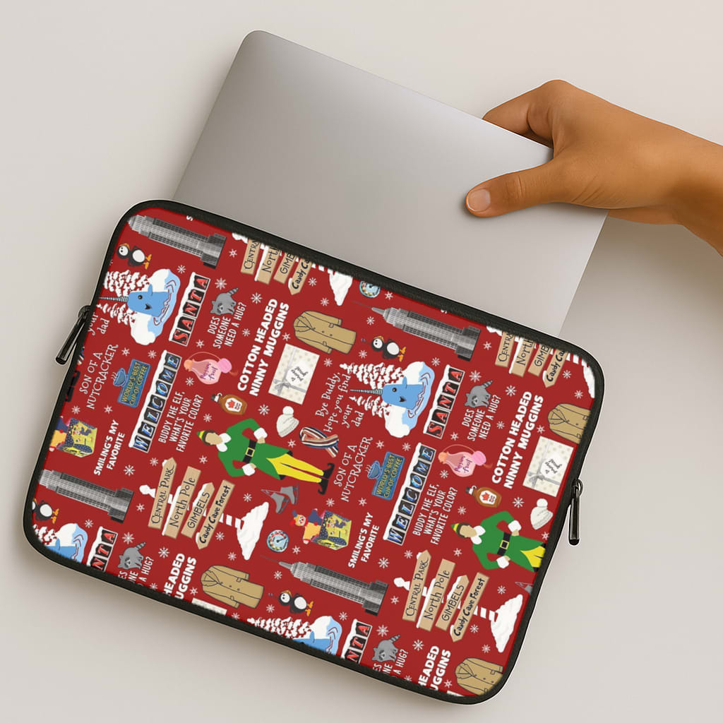 Red Elf Pattern MacBook Case