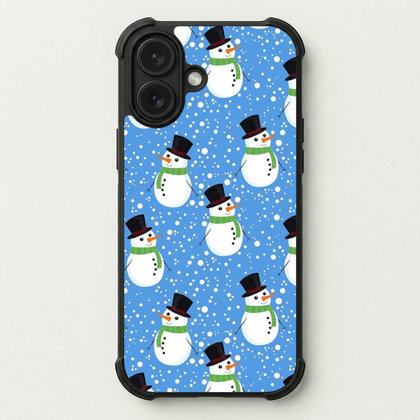 Blue Snowman Pattern Phone Case — Bumper case