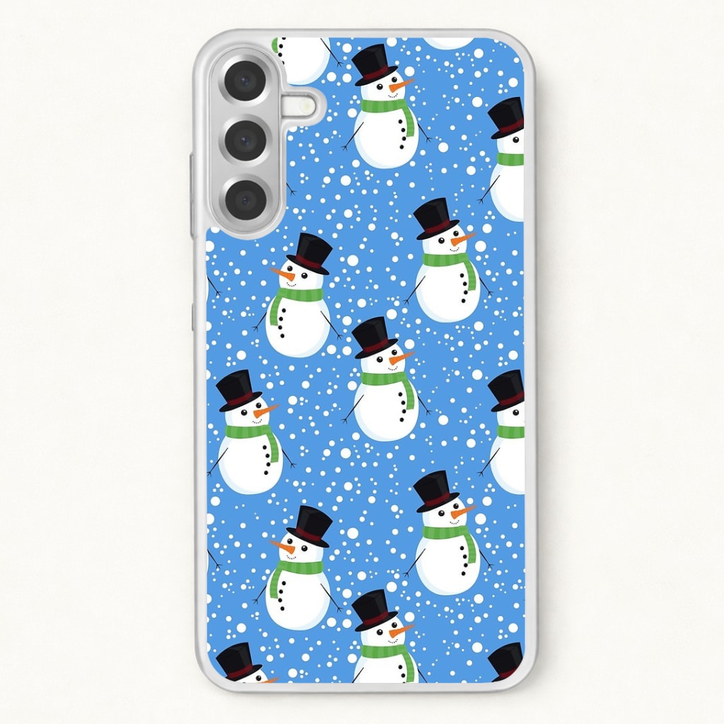 Blue Snowman Pattern Phone Case for Galaxy A57