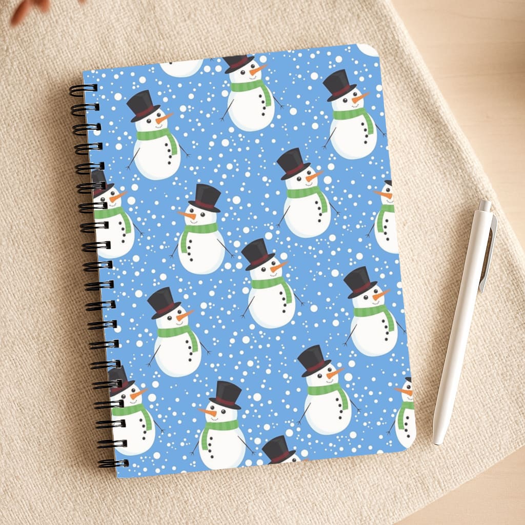Blue Snowman Pattern Notepad