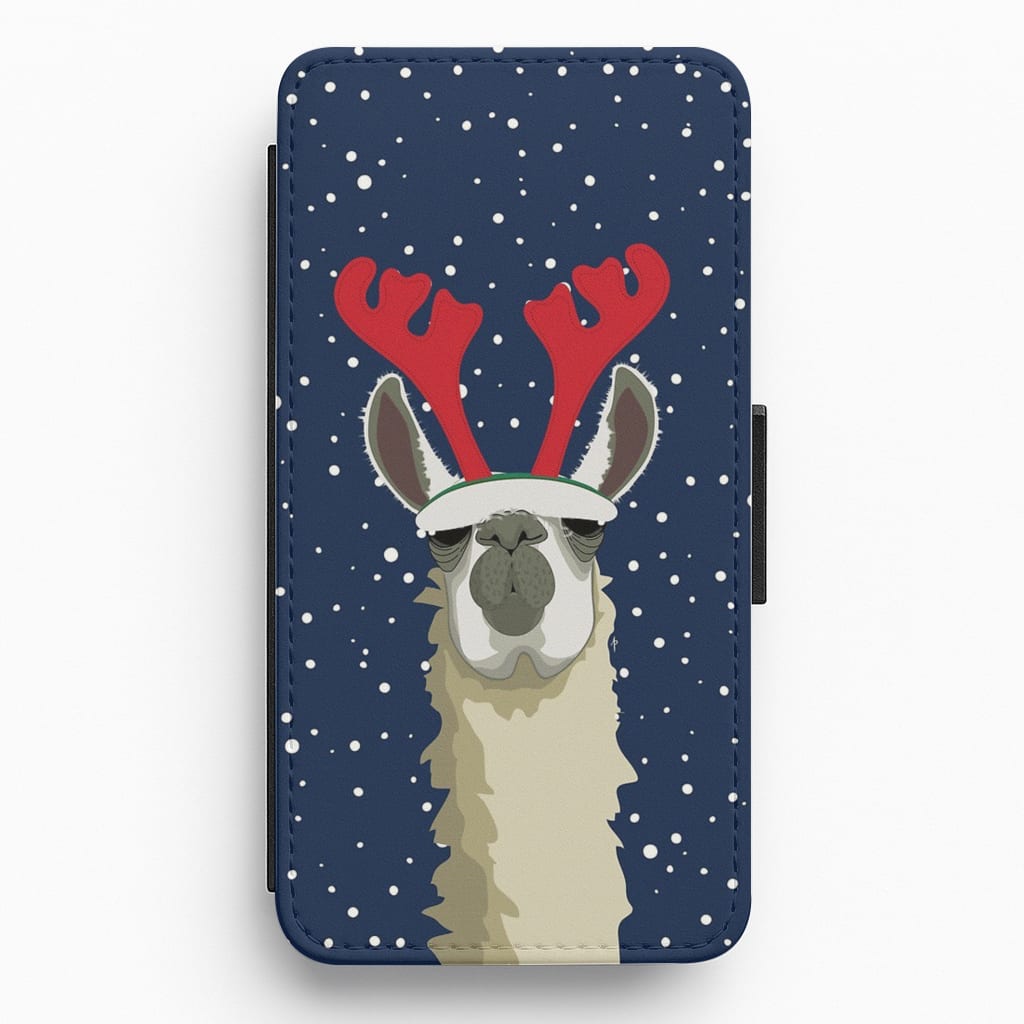 Let It Snow Reindeer Flip Wallet Phone Case