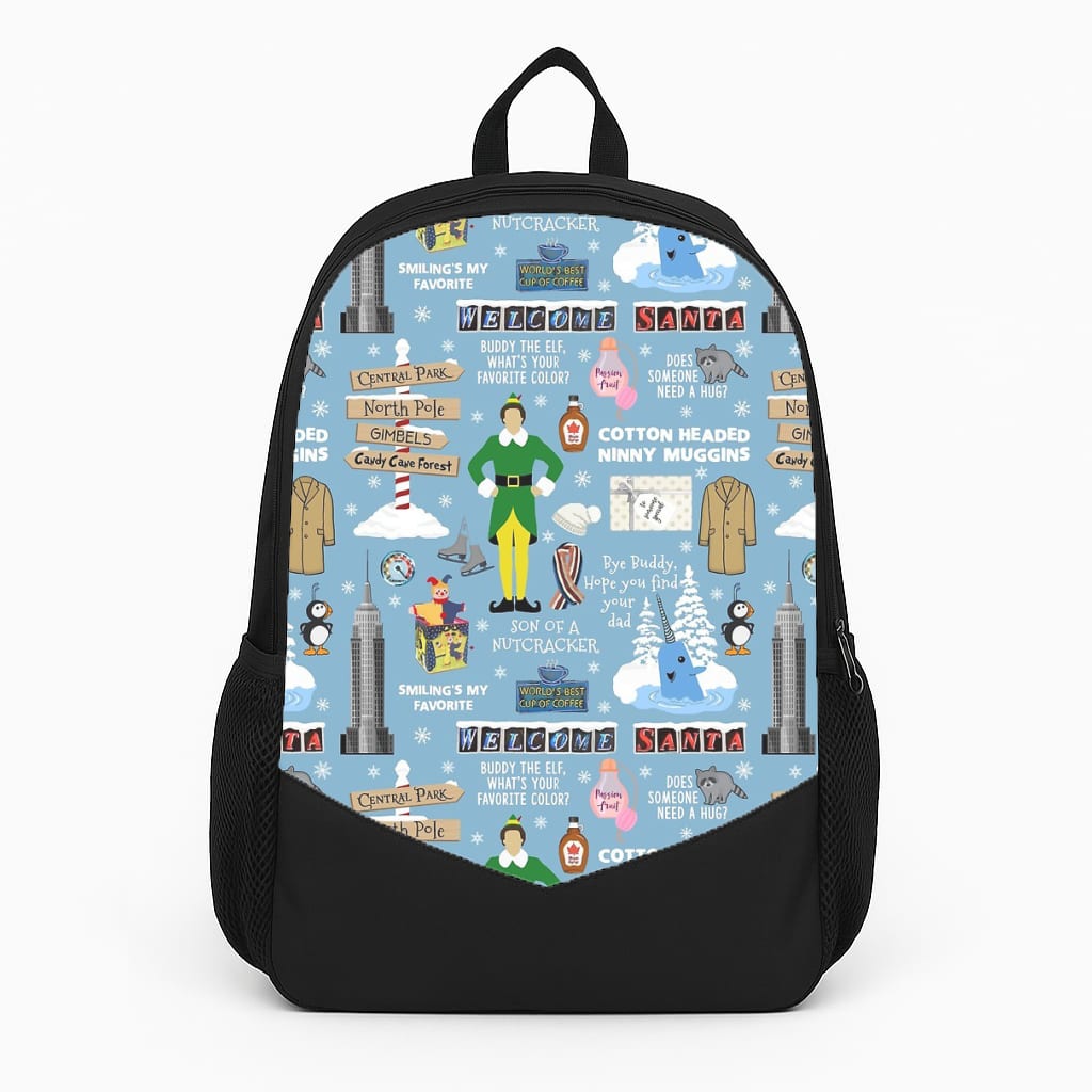 Blue Buddy The Elf Pattern Backpack