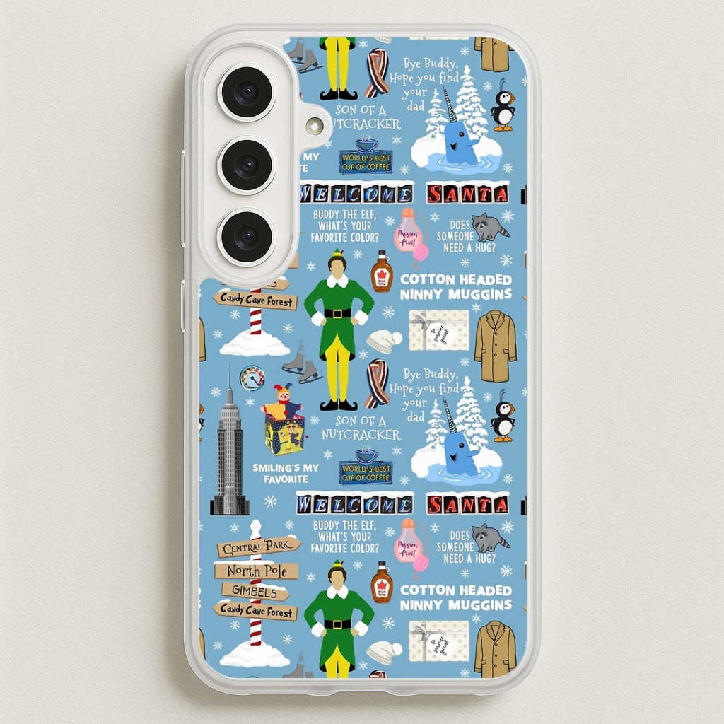 Blue Buddy The Elf Pattern Phone Case for Galaxy S25FE
