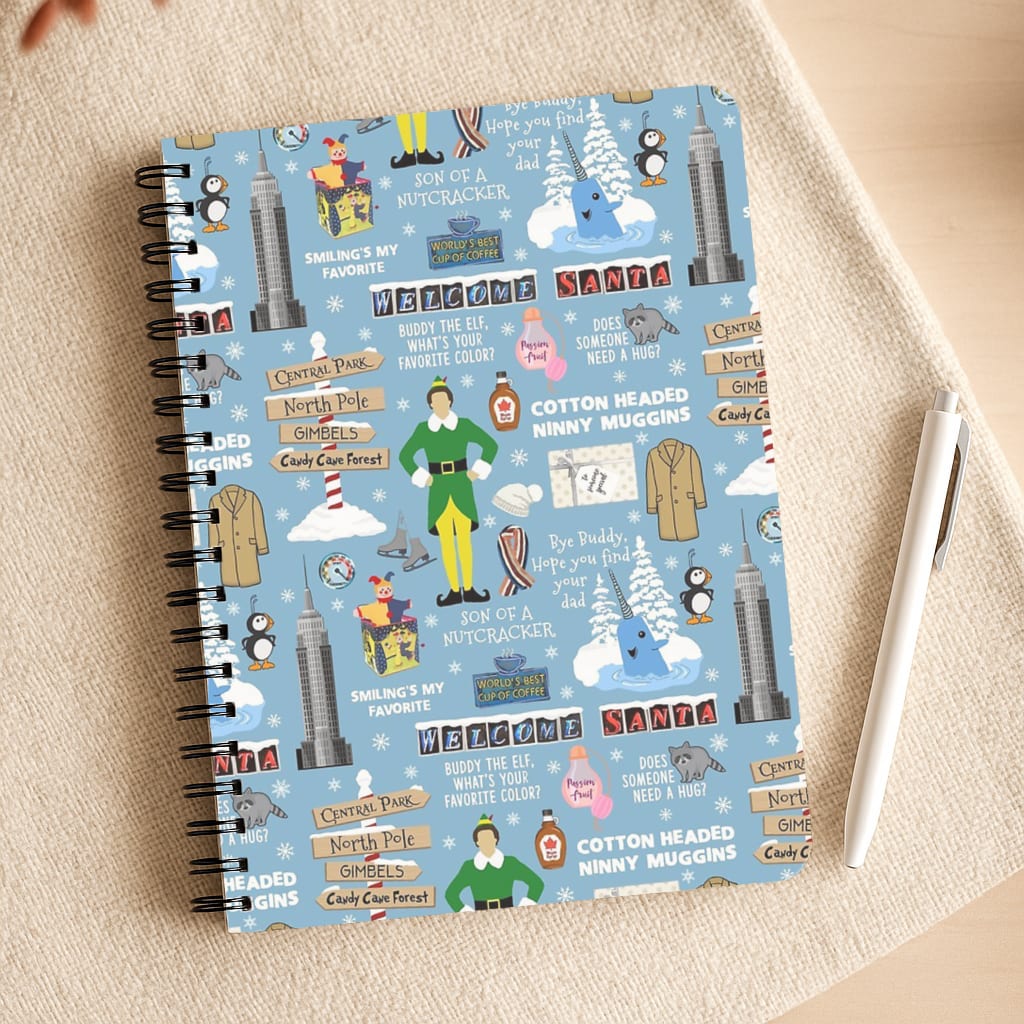 Blue Buddy The Elf Pattern Notepad
