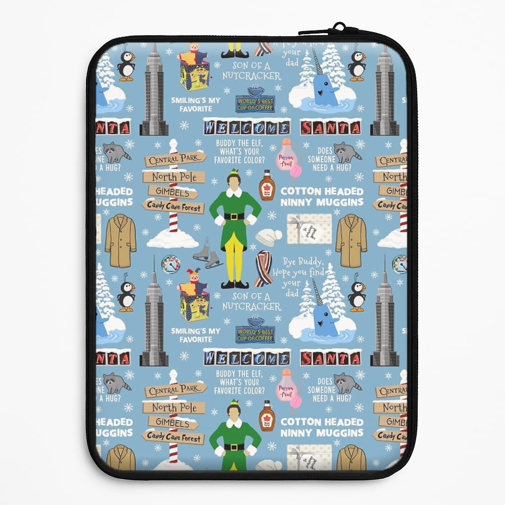 Blue Buddy The Elf Pattern Universal Laptop Sleeve
