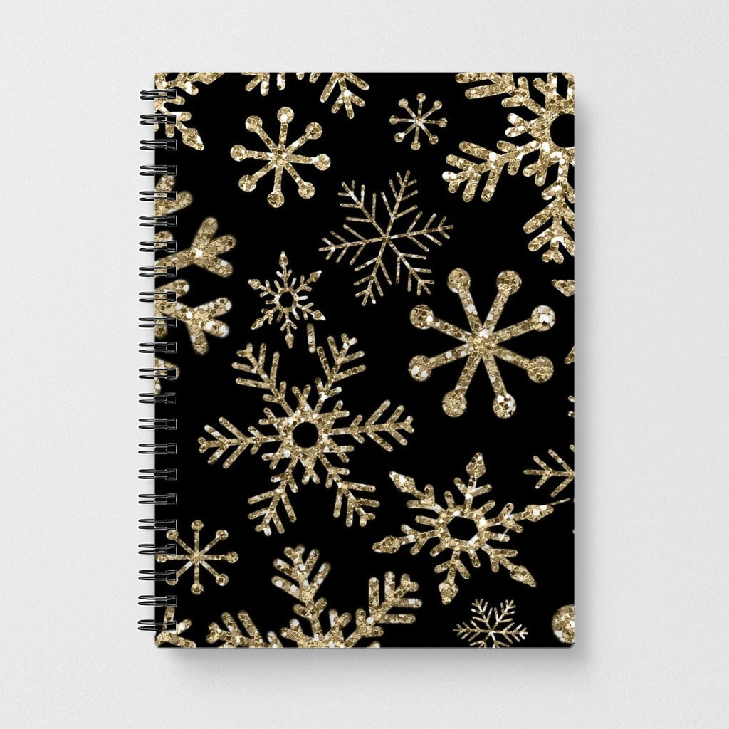 Gold Snowflake Pattern Notebook