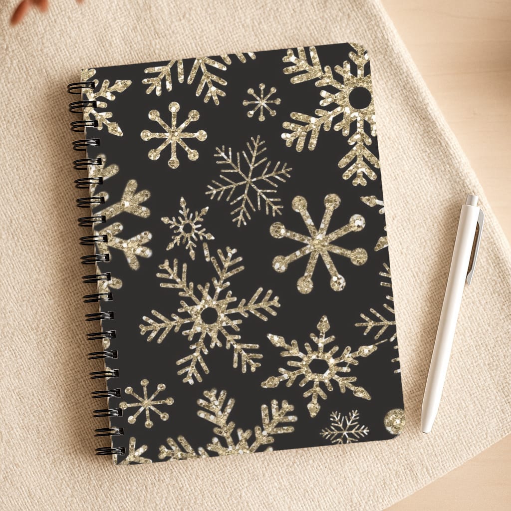 Gold Snowflake Pattern Notepad