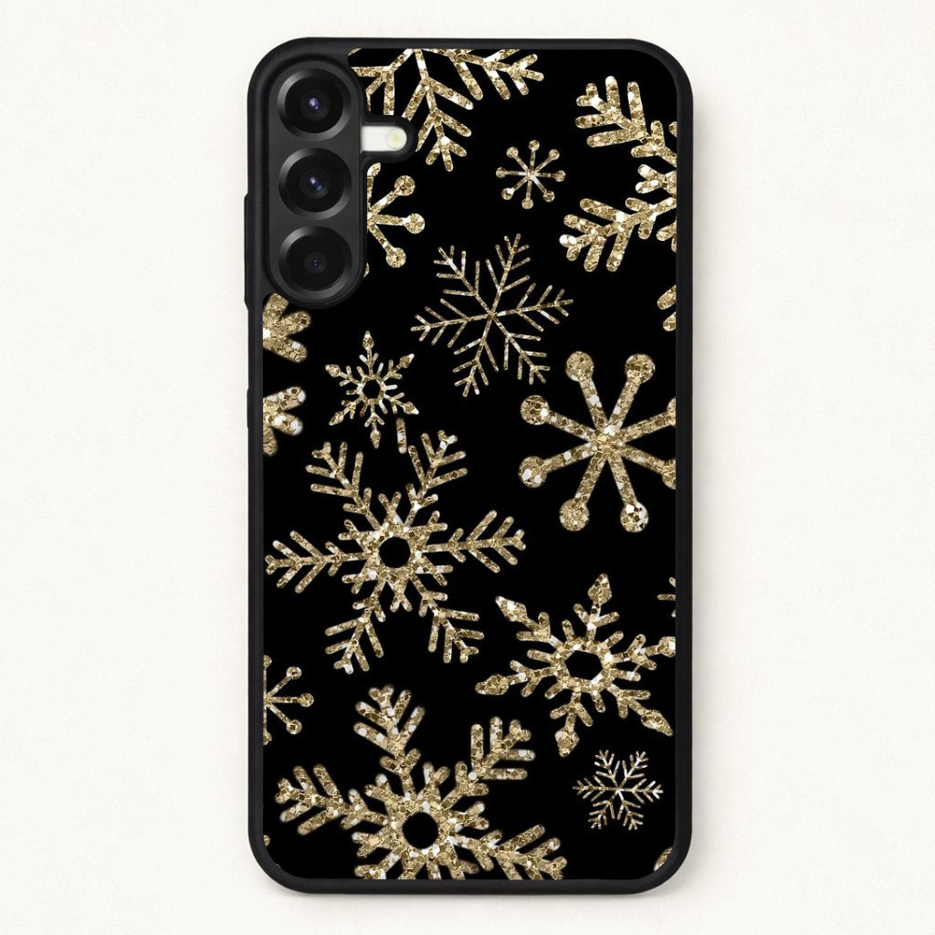 Gold Snowflake Pattern Phone Case for Galaxy A57