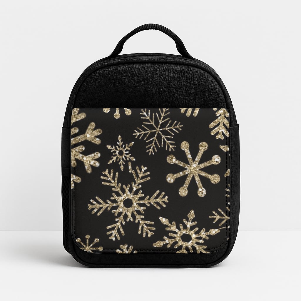 Gold Snowflake Pattern Insulated Lunchbox