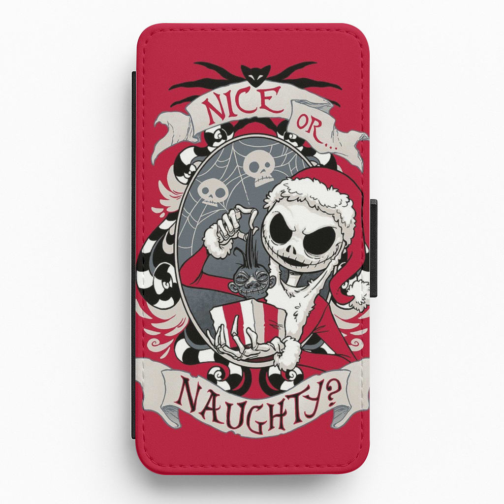 Nice Or Naughty - A Nightmare Before Christmas Flip Wallet Phone Case