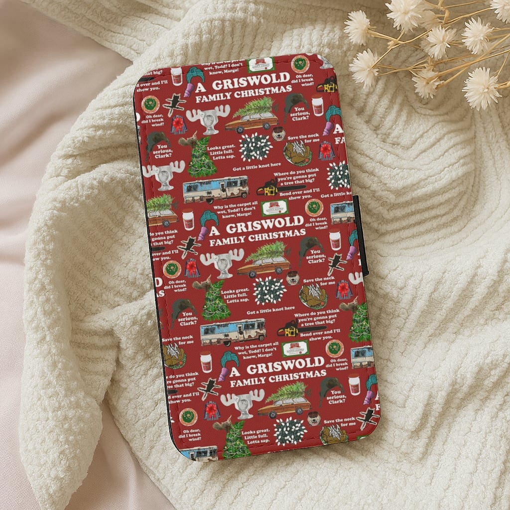 Christmas Holiday Collage Flip Wallet Phone Case