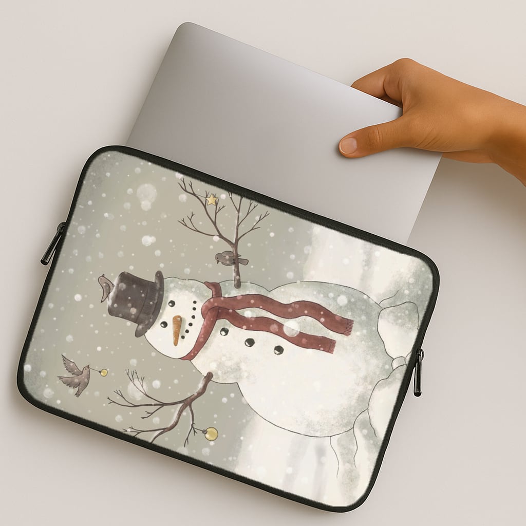 Christmas Snowman Drawing MacBook Case