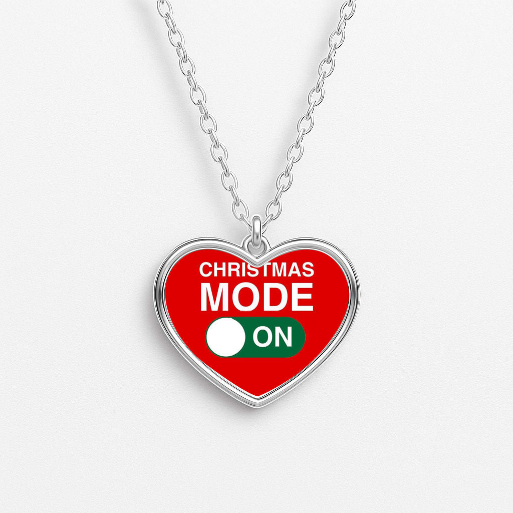 Christmas Mode On Heart Necklace