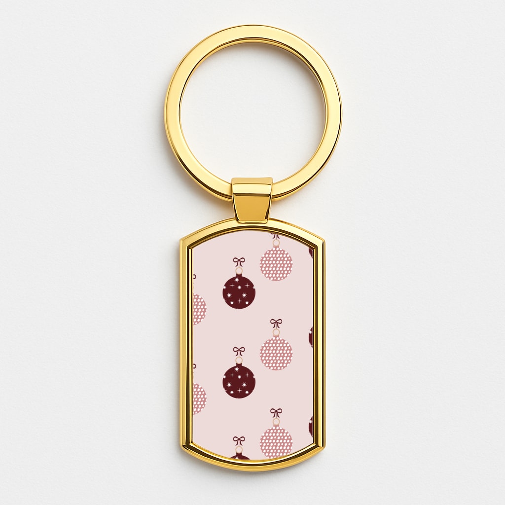 Christmas Bauble Pattern Luxury Keyring