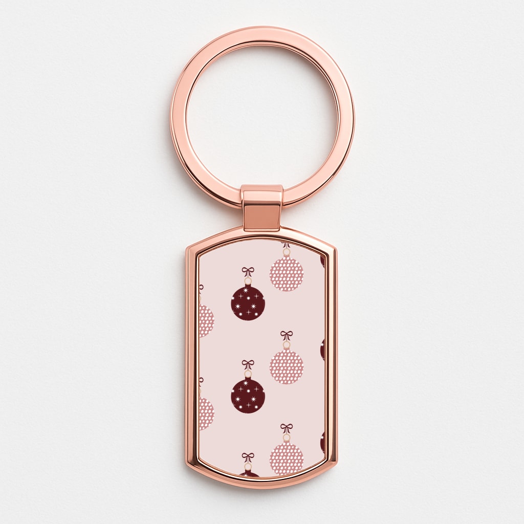 Christmas Bauble Pattern Luxury Keyring