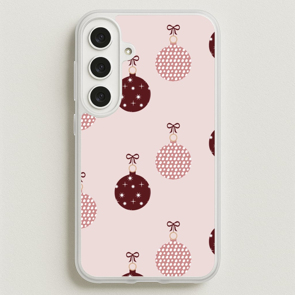 Christmas Bauble Pattern Phone Case for Galaxy S25FE