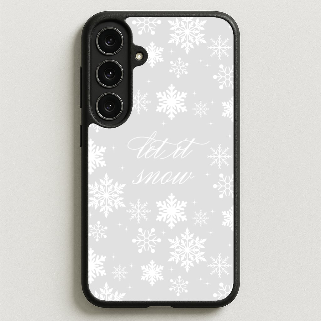 Let It Snow Christmas Pattern Phone Case for Galaxy S25FE