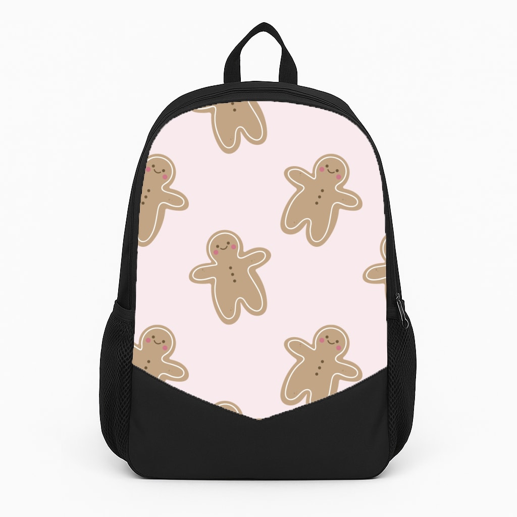 Gingerbread Men Christmas Pattern Large Backpack