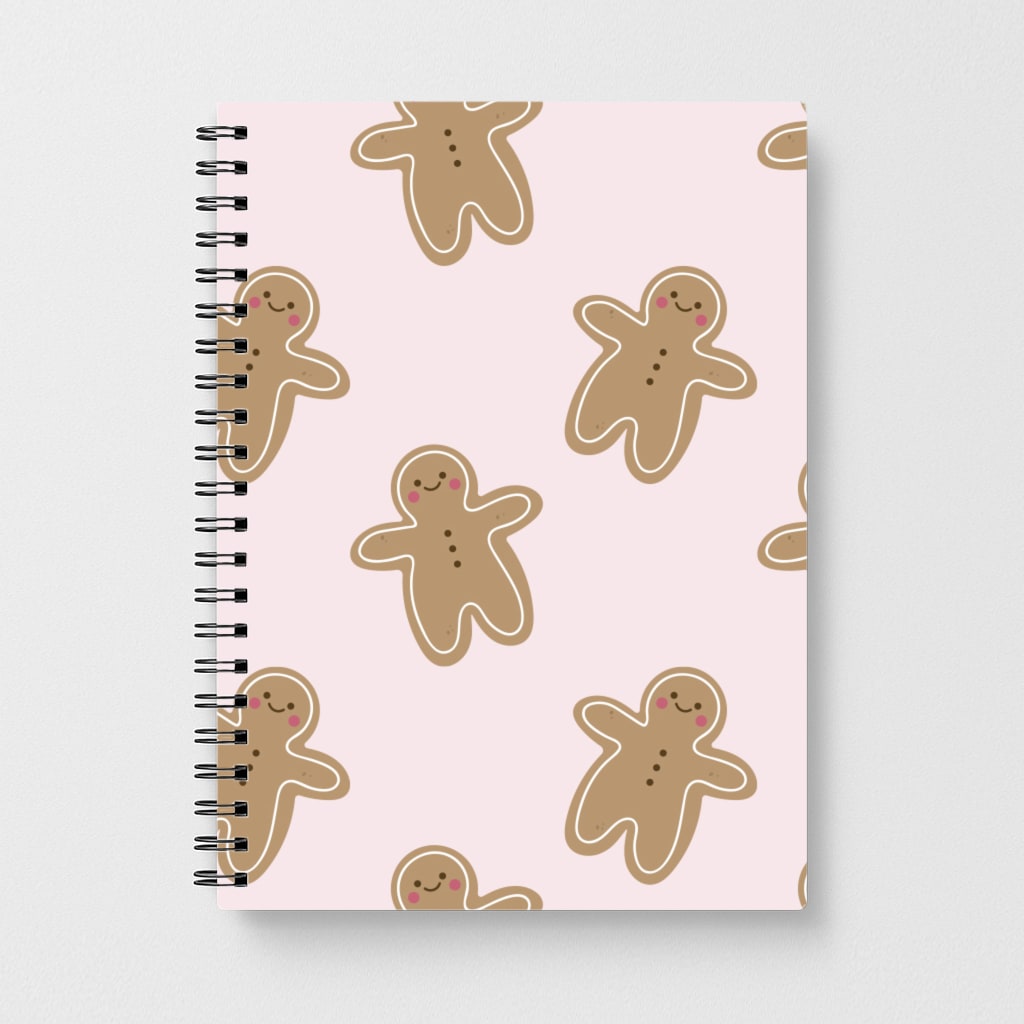 Gingerbread Men Christmas Pattern Notebook