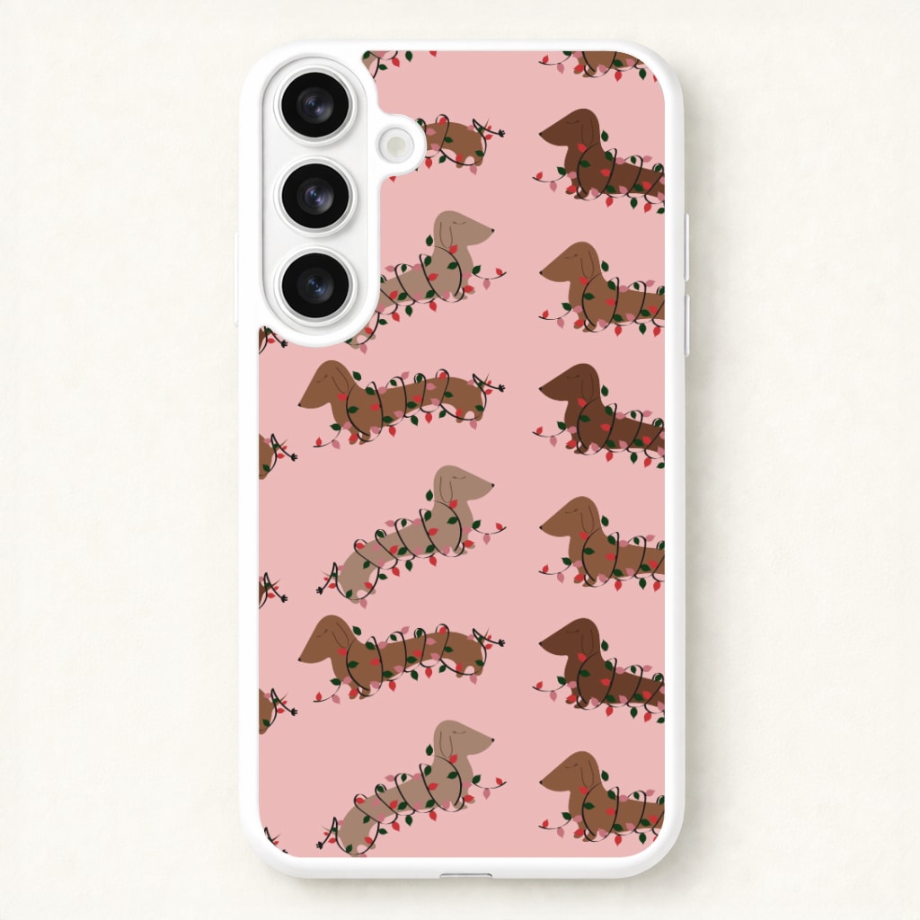 Dachshund Christmas Pattern Phone Case for Galaxy S26