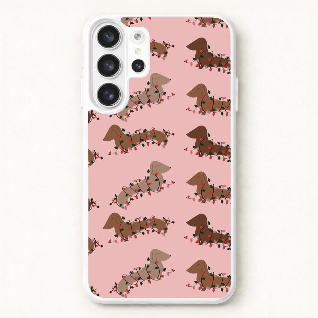 Dachshund Christmas Pattern Phone Case for Galaxy S26 Ultra