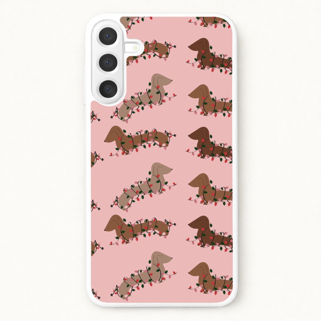 Dachshund Christmas Pattern Phone Case for Galaxy A37