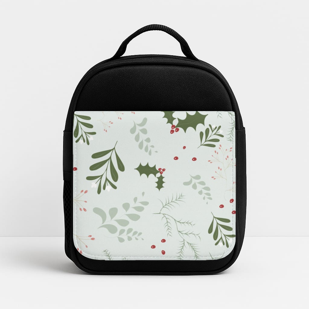 Christmas Floral Pattern Insulated Lunchbox