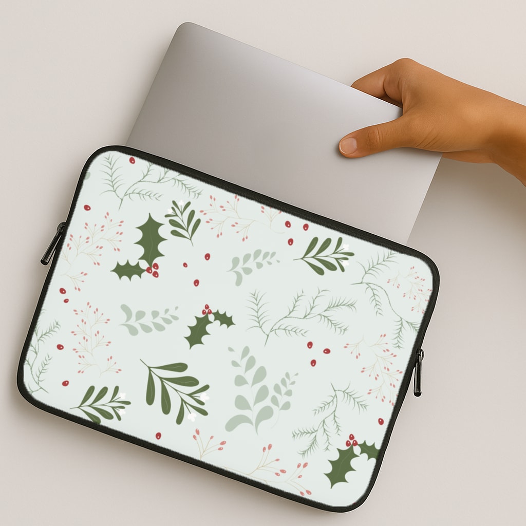 Christmas Floral Pattern MacBook Case