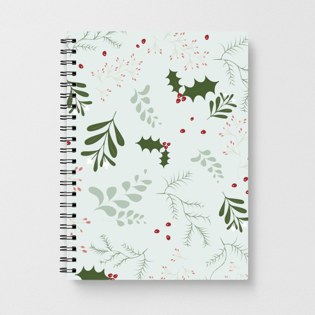 Christmas Floral Pattern Notebook