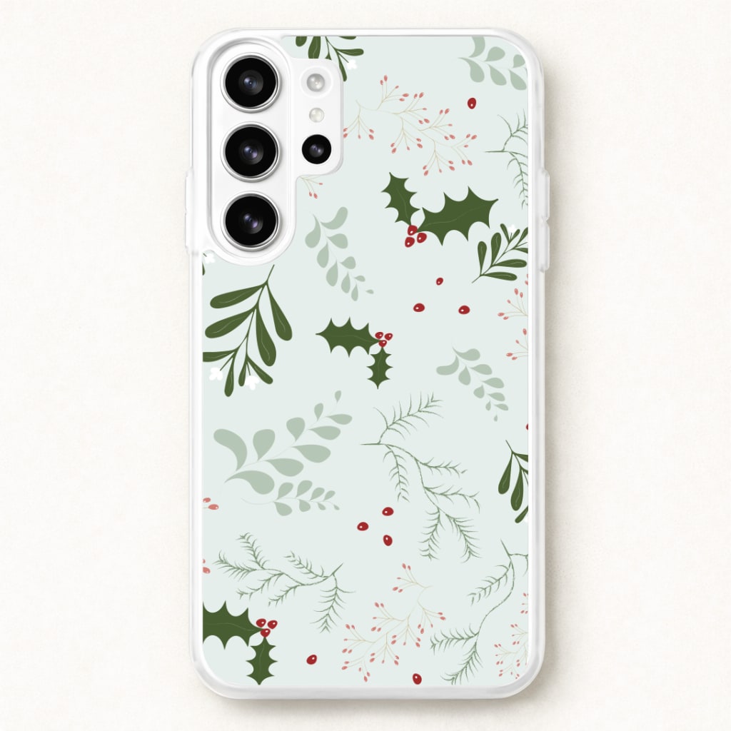 Christmas Floral Pattern Phone Case for Galaxy S26 Ultra