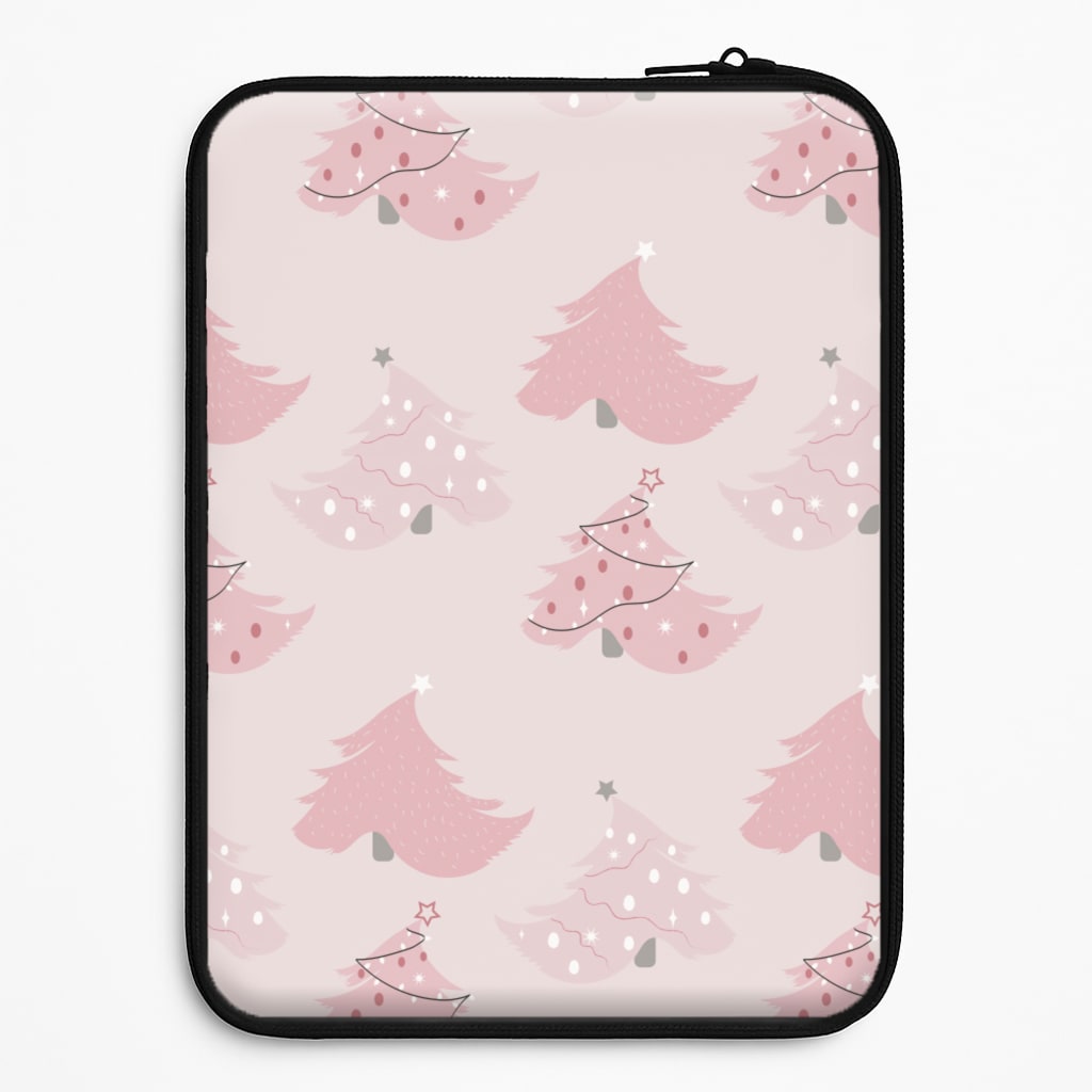 Pink Christmas Tree Pattern Universal Laptop Sleeve