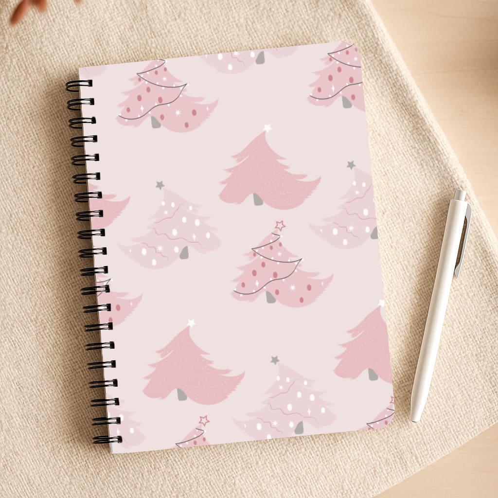Pink Christmas Tree Pattern Notepad