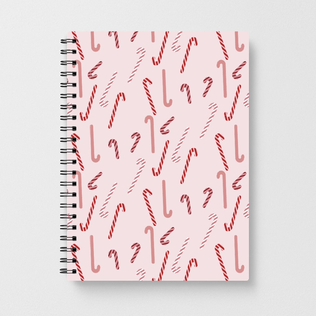 Pink Candycane Christmas Pattern Notebook