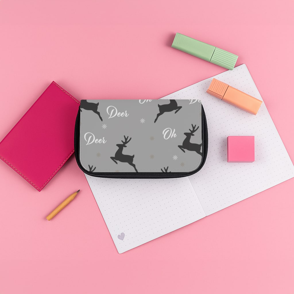 Oh Deer Christmas Pattern Pencil Case