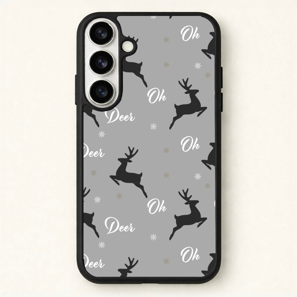 Oh Deer Christmas Pattern Phone Case for Galaxy S26