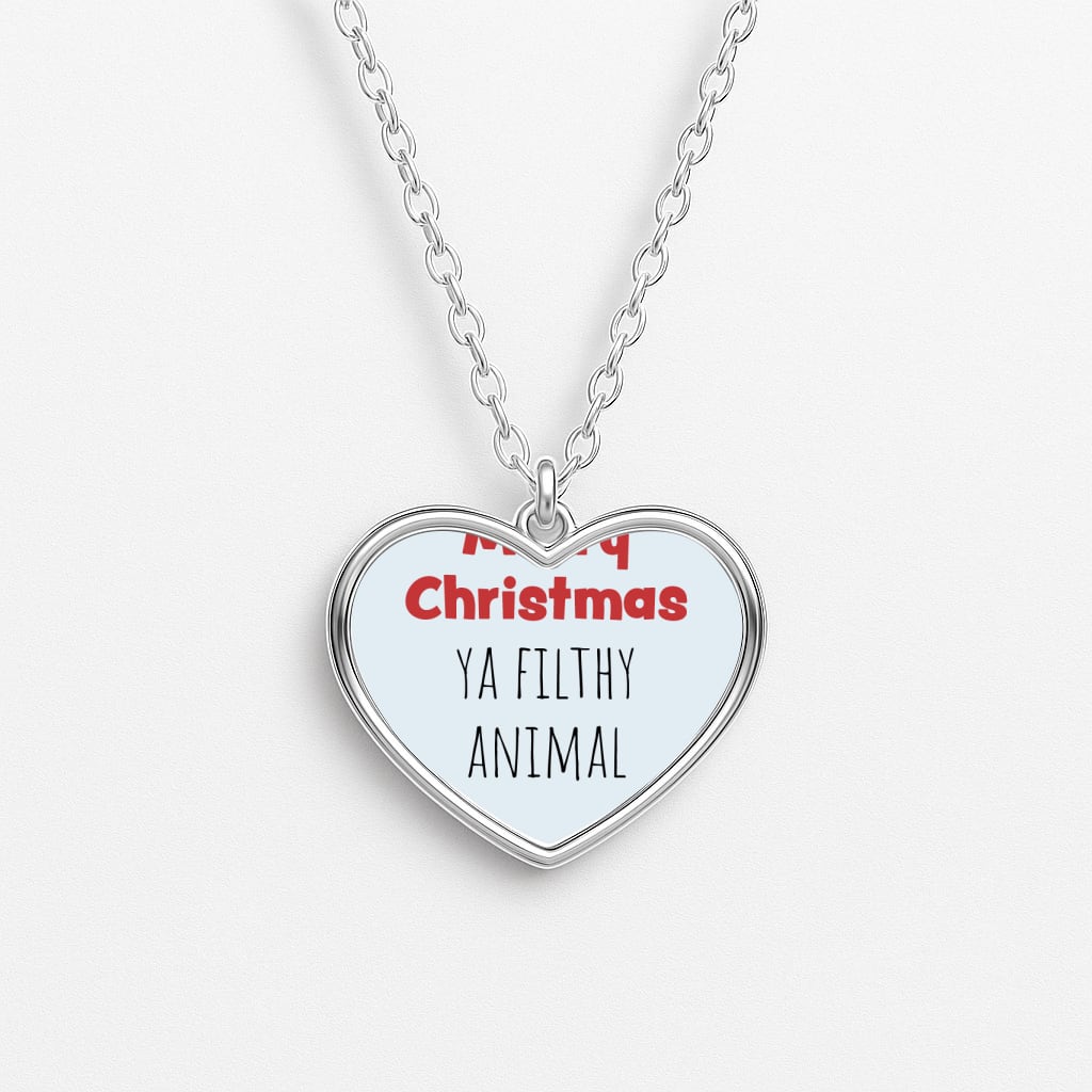 Merry Christmas Ya Filthy Animal Heart Necklace