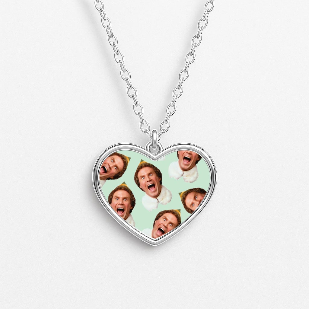 Green Elf Face - Christmas Heart Necklace