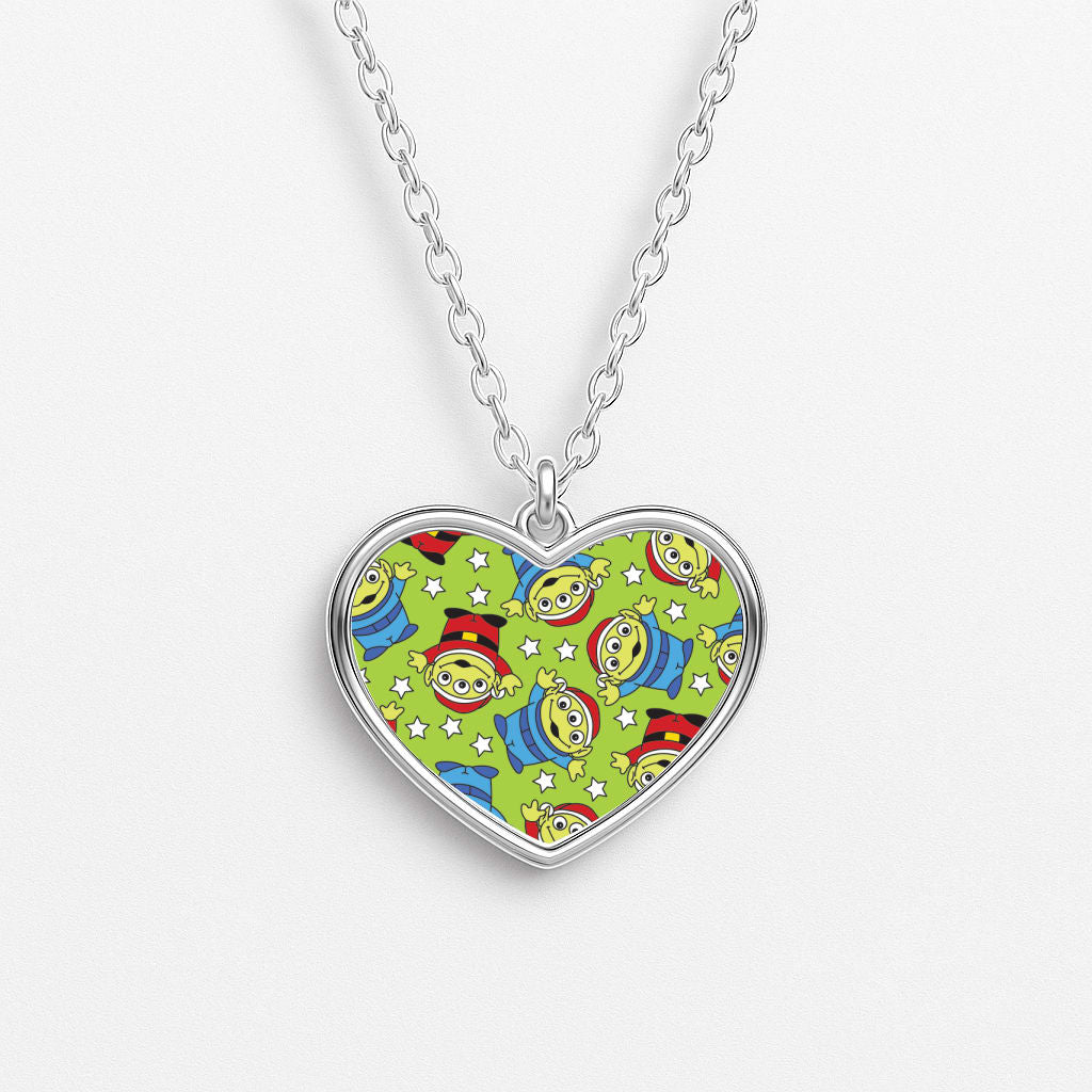 Alien Patterns Heart Necklace