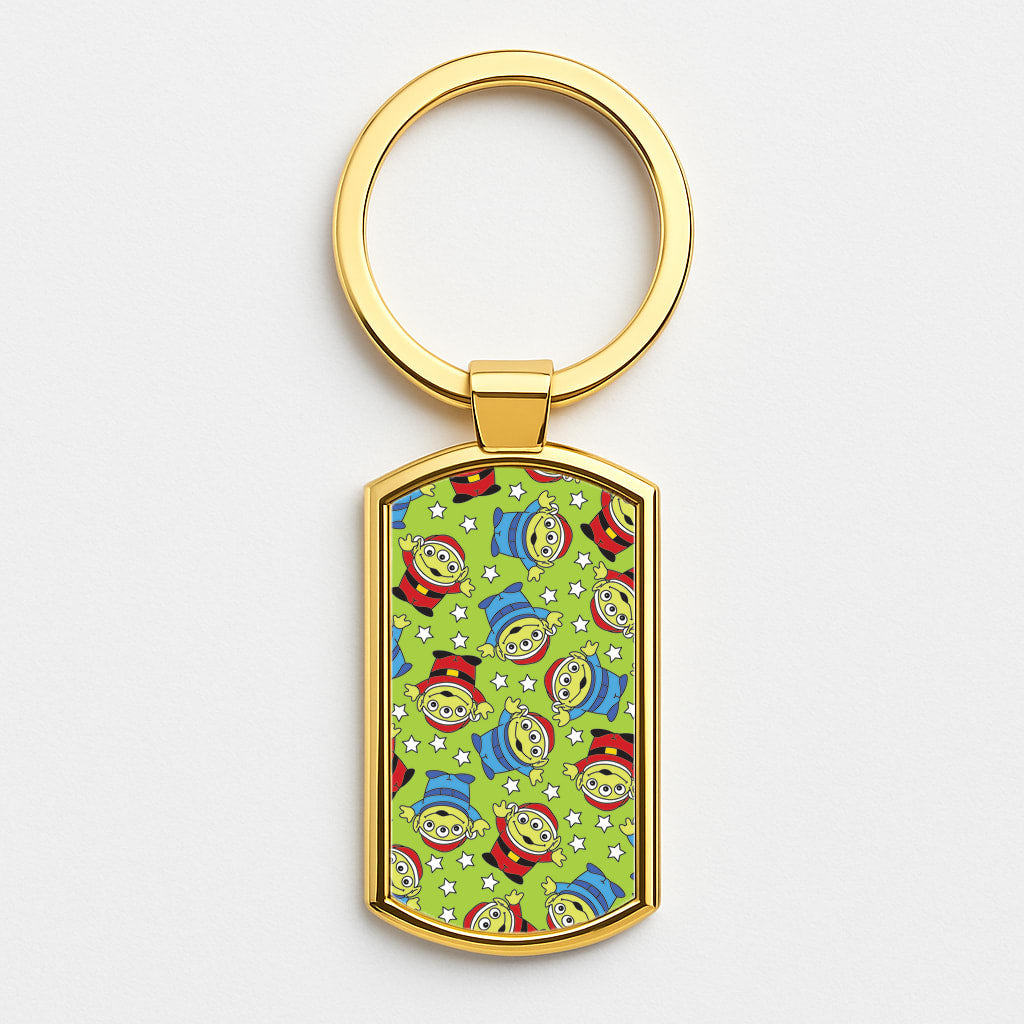 Alien Patterns Gold Keyring