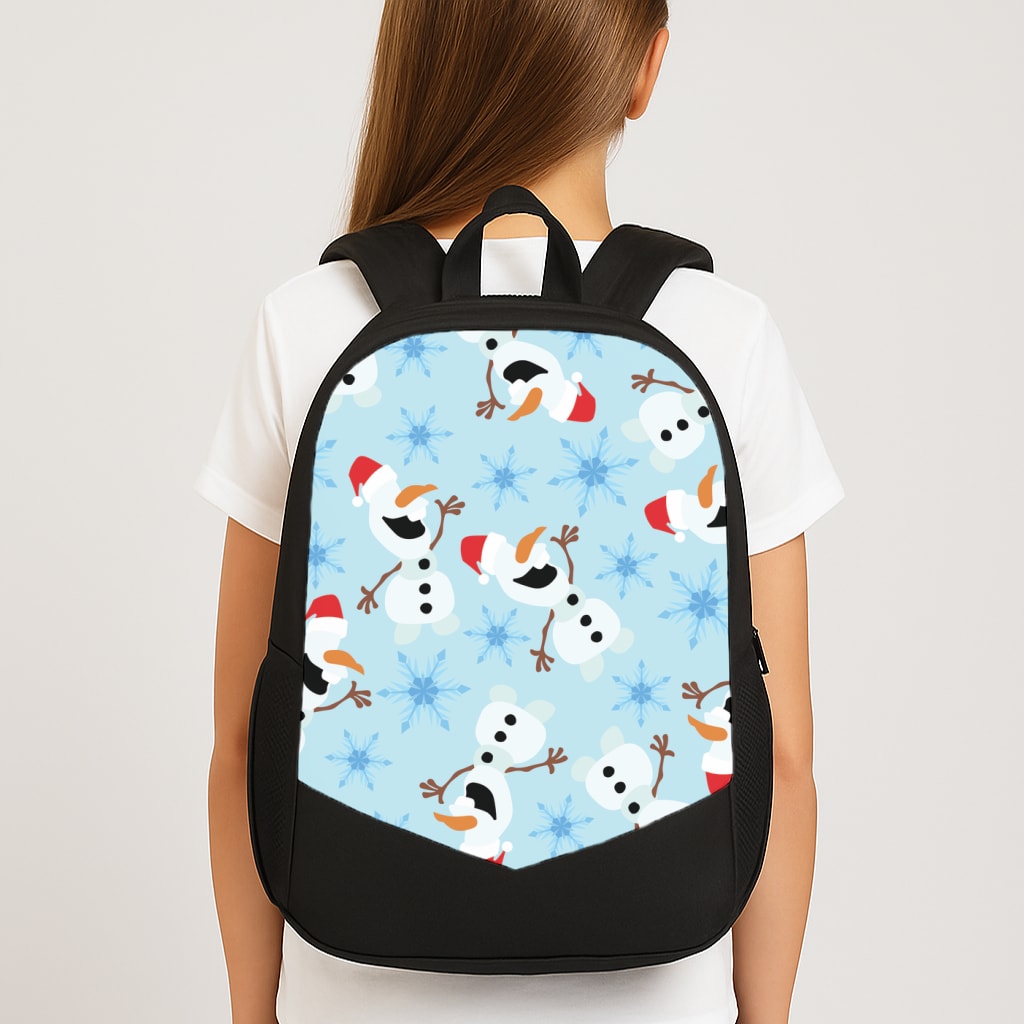 Snowman Pattern Large School Bag