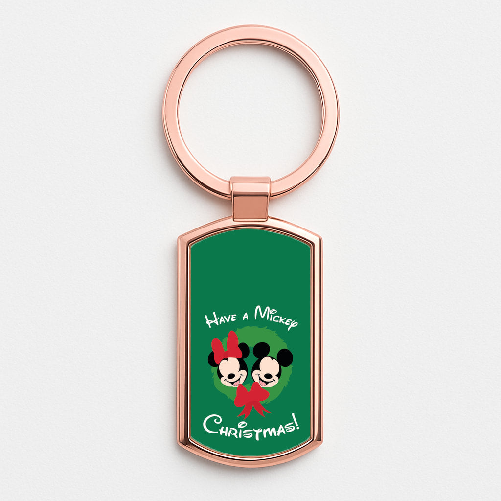Have A Mickey Christmas Rose Gold Keyring