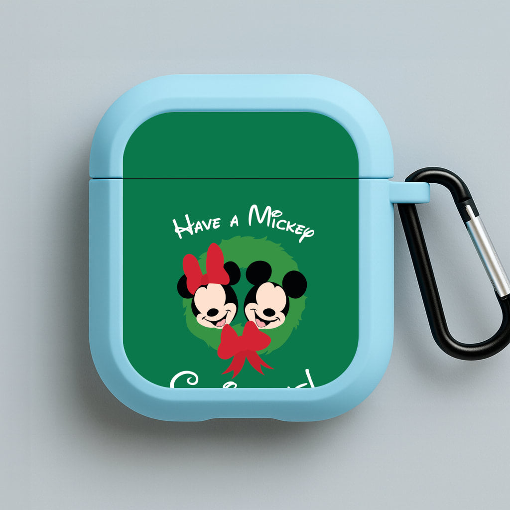 Have A Mickey Christmas Blue AirPods Case